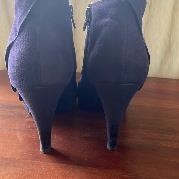 Fioni Purple Faux Suede Ankle Boots Retro Y2K Whimsigoth Booties Size 9 - Picture 3 of 8